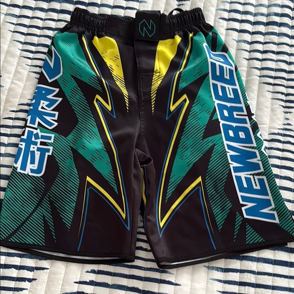 Breed Kids Graphic Shorts - Black and Green - Picture 1 of 3